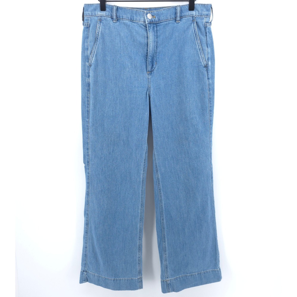 J.Crew Womens Wide Leg Denim Trousers‎ Size 29 Light Blue High Rise Casual